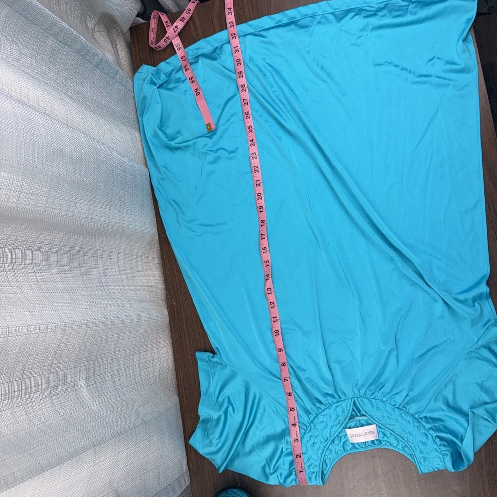 Shadowline Short Nightgown & Matching Robe Size Small Turquoise Blue nylon - Picture 8 of 16